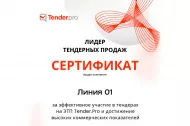 О вручении сертификата «Лидер тендерных продаж» 2025 в Новосибирске 